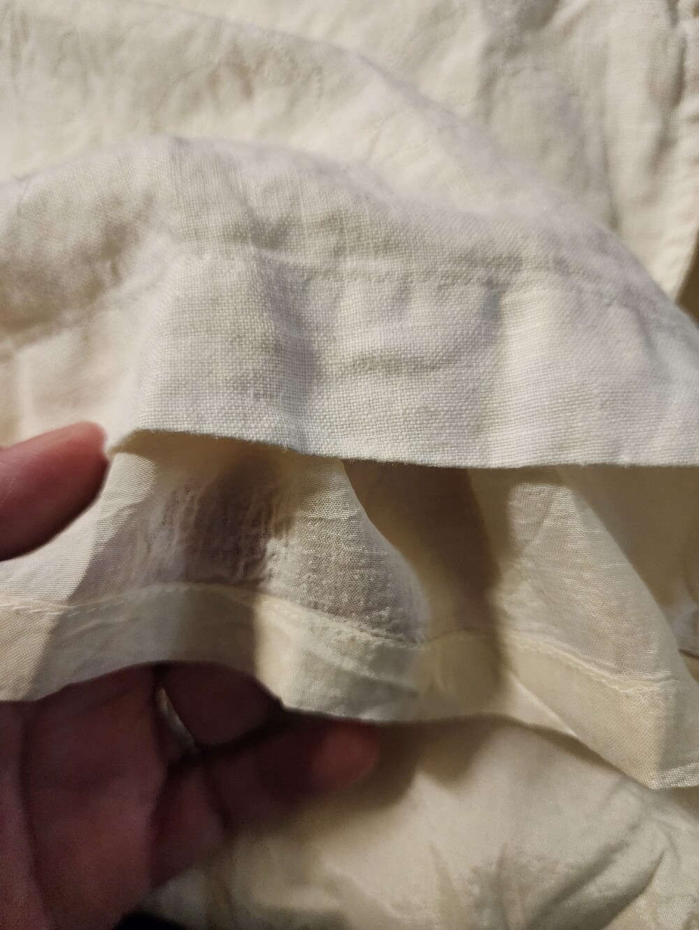 Vintage Valerie Stephens Pure Linen Button Front Dress Cream Embroidered Size 10 - Picture 6 of 8